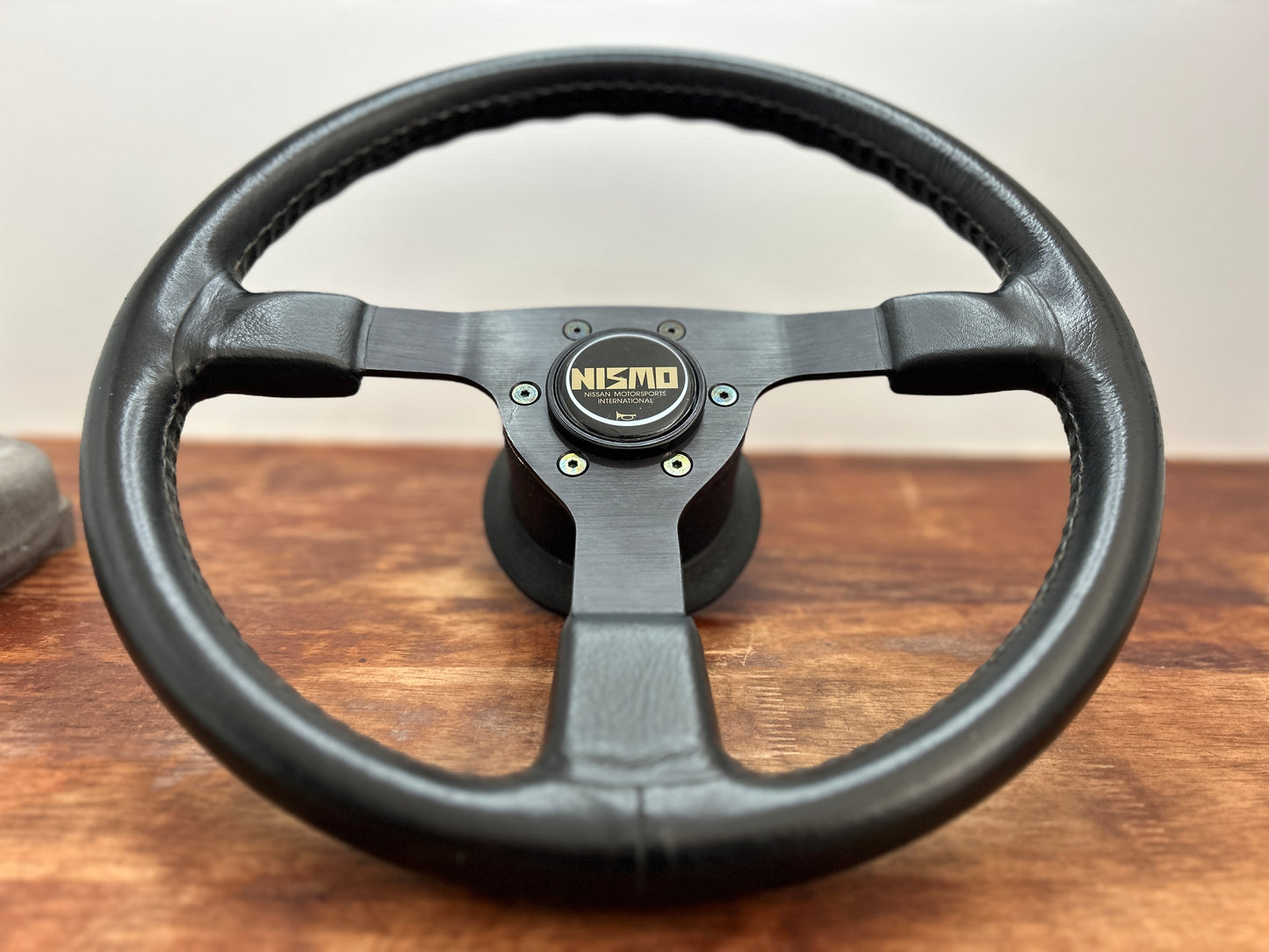 Genuine Nismo 365A Leather Steering Wheel, Horn Button - Black