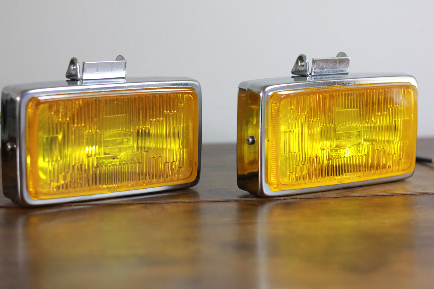 Koito Yellow Glass Lens Halogen Fog Light Pair - Yellow / 150mm