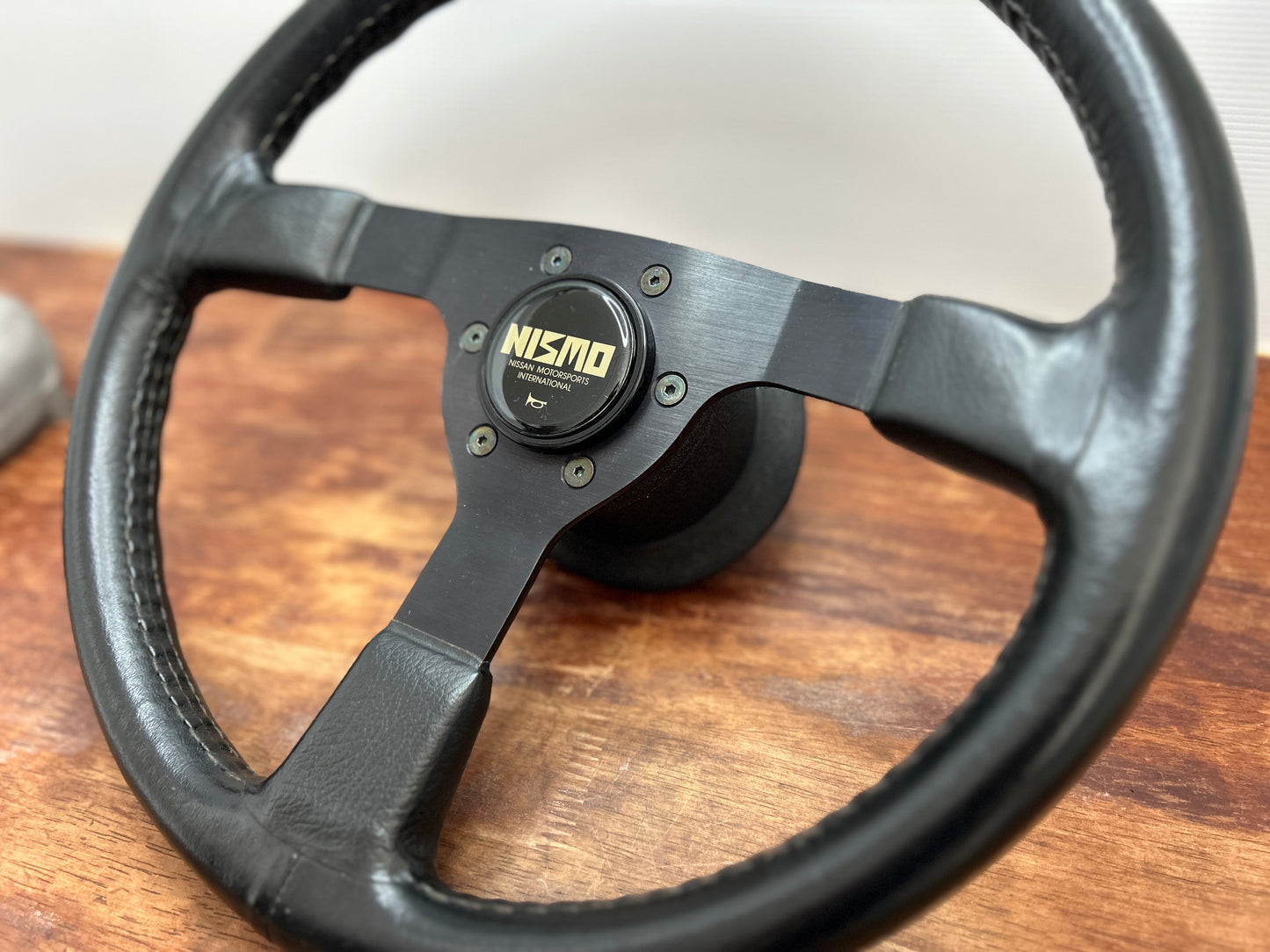 Genuine Nismo 365A Leather Steering Wheel, Horn Button - Black