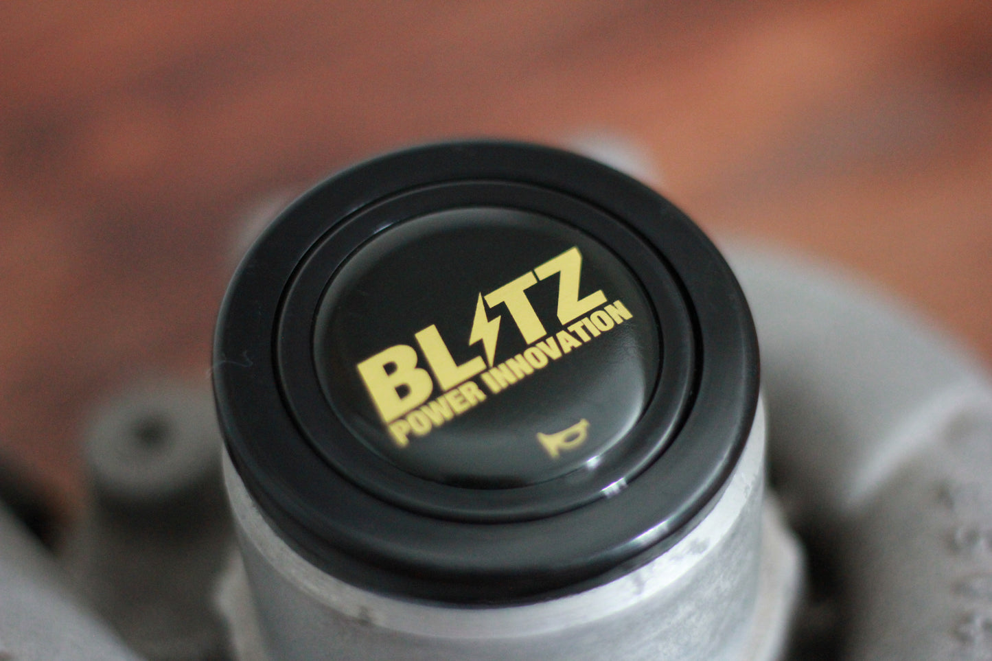 Genuine Vintage Blitz Horn Button - Black / Gold