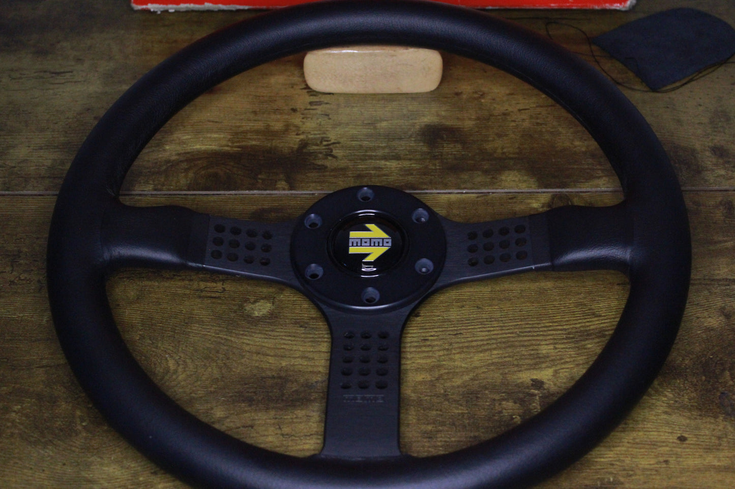 New Old Stock Momo Cavallino 3 Leather Steering Wheel 350mm - Black