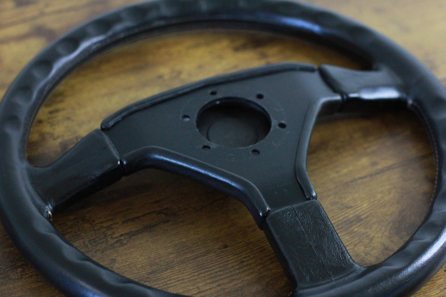 MOMO Cobra 3 Spoke Leather Steering Wheel 360mm - Black