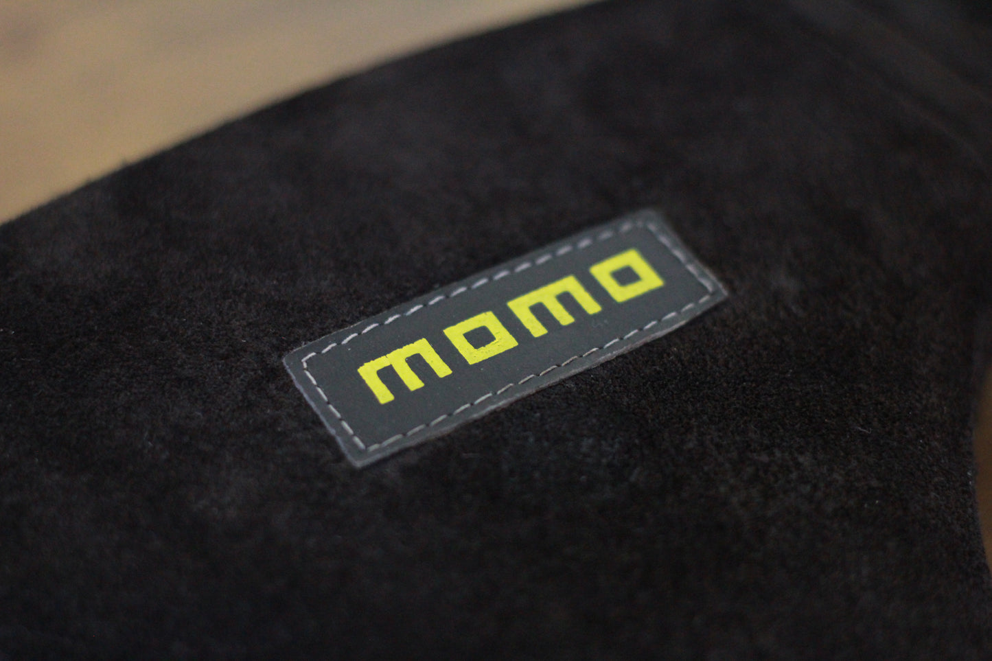 Genuine NOS MOMO Cobra 3 Spoke Full Suede Steering Wheel 360mm - Black