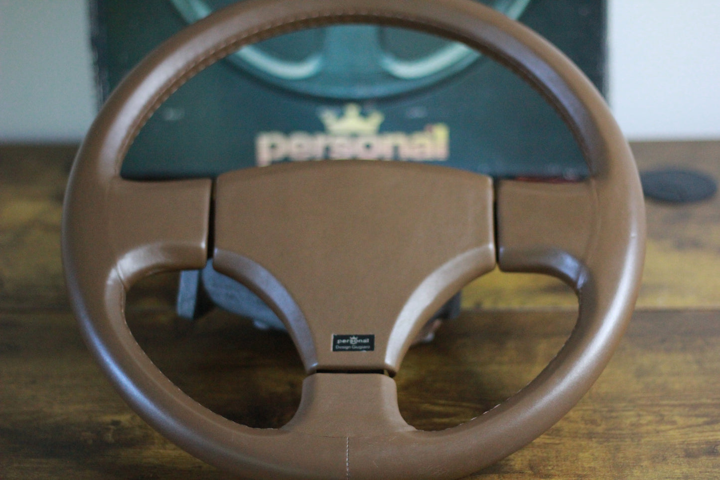 Personal Design Giugiaro Leather Steering Wheel Horn Pad 365mm - Brown