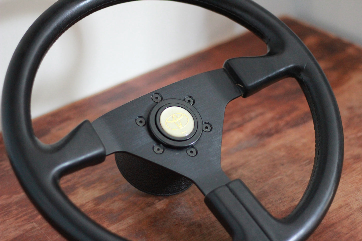 Genuine Toyota Option MOMO 3 Spoke Leather Steering Wheel - Black