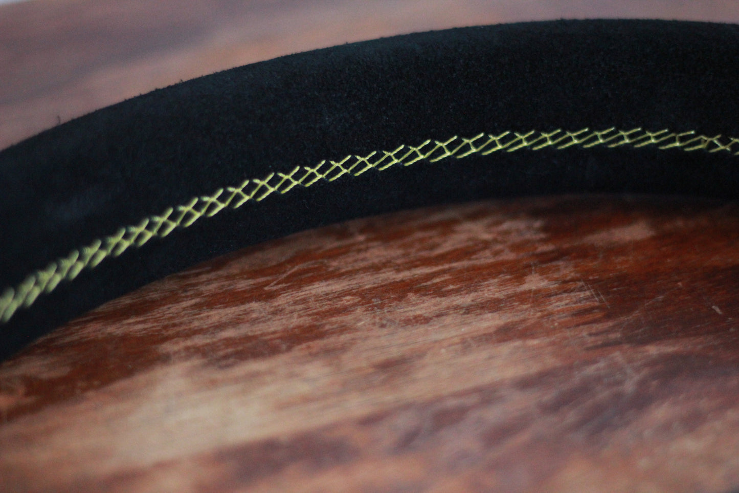 ATC Sprint Buckskin Suede Steering Wheel D Shape 350mm - Black / Yellow