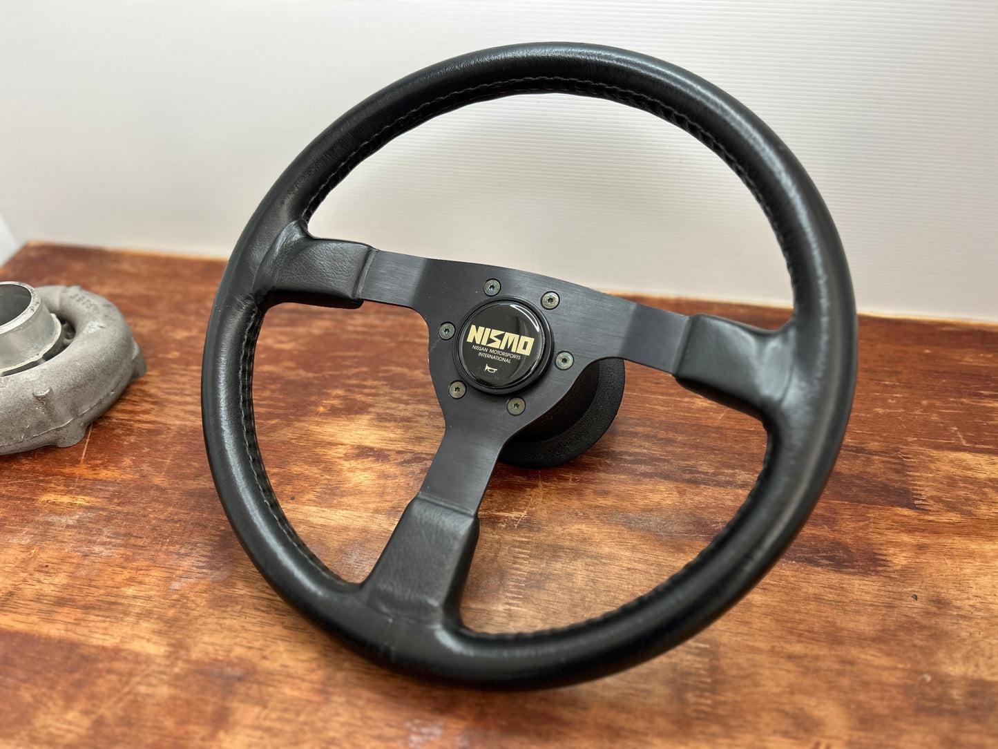 Genuine Nismo 365A Leather Steering Wheel, Horn Button - Black