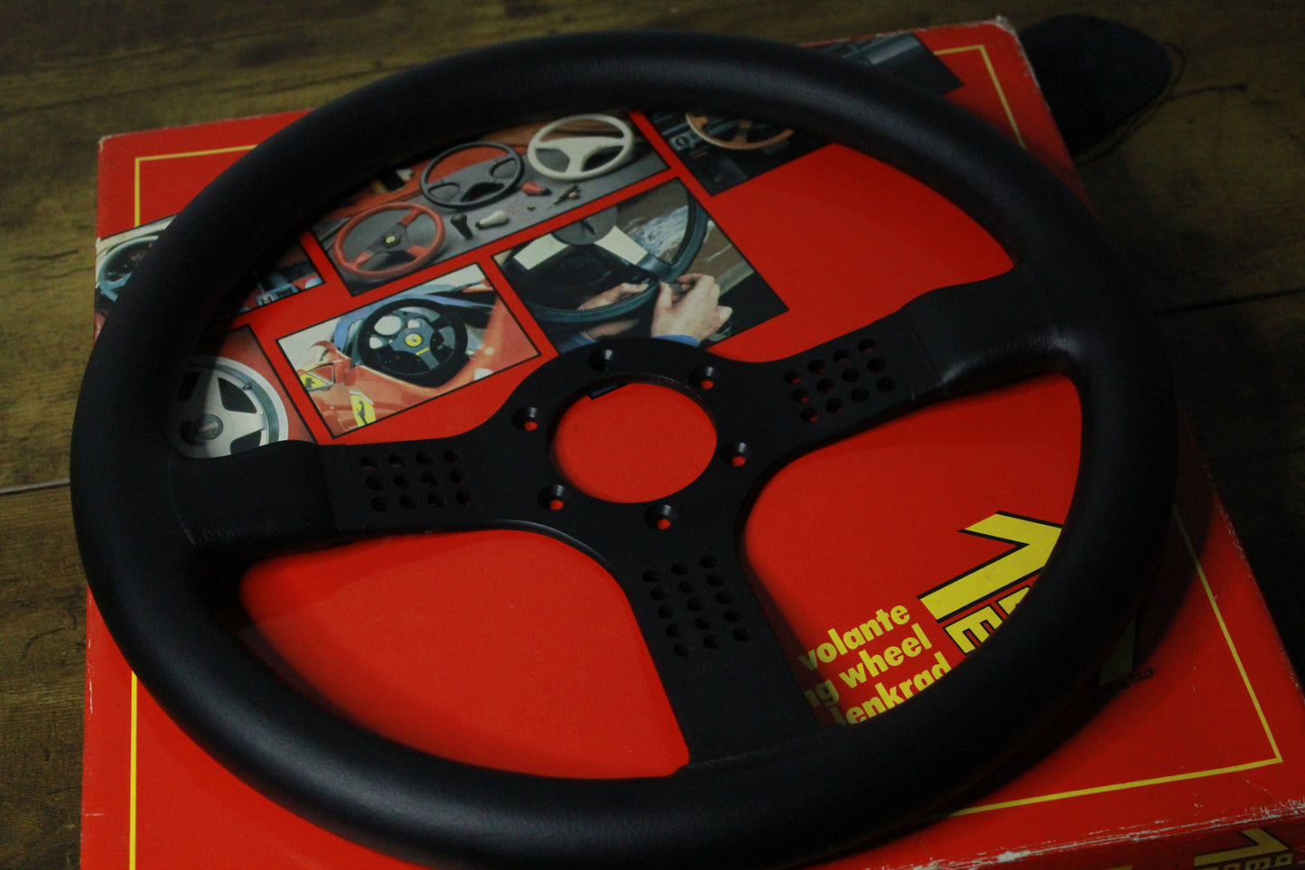 New Old Stock Momo Cavallino 3 Leather Steering Wheel 350mm - Black