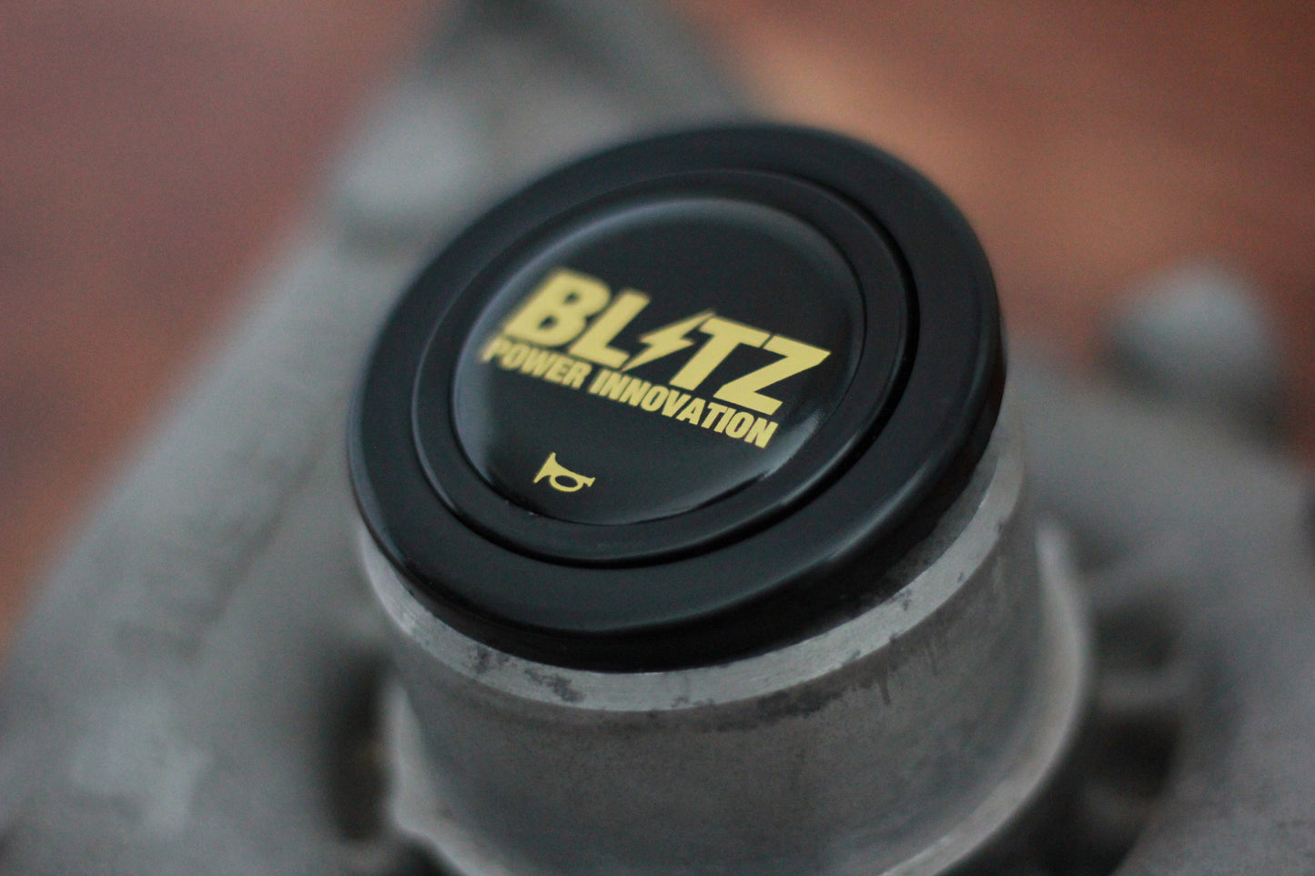 Genuine Vintage Blitz Horn Button - Black / Gold
