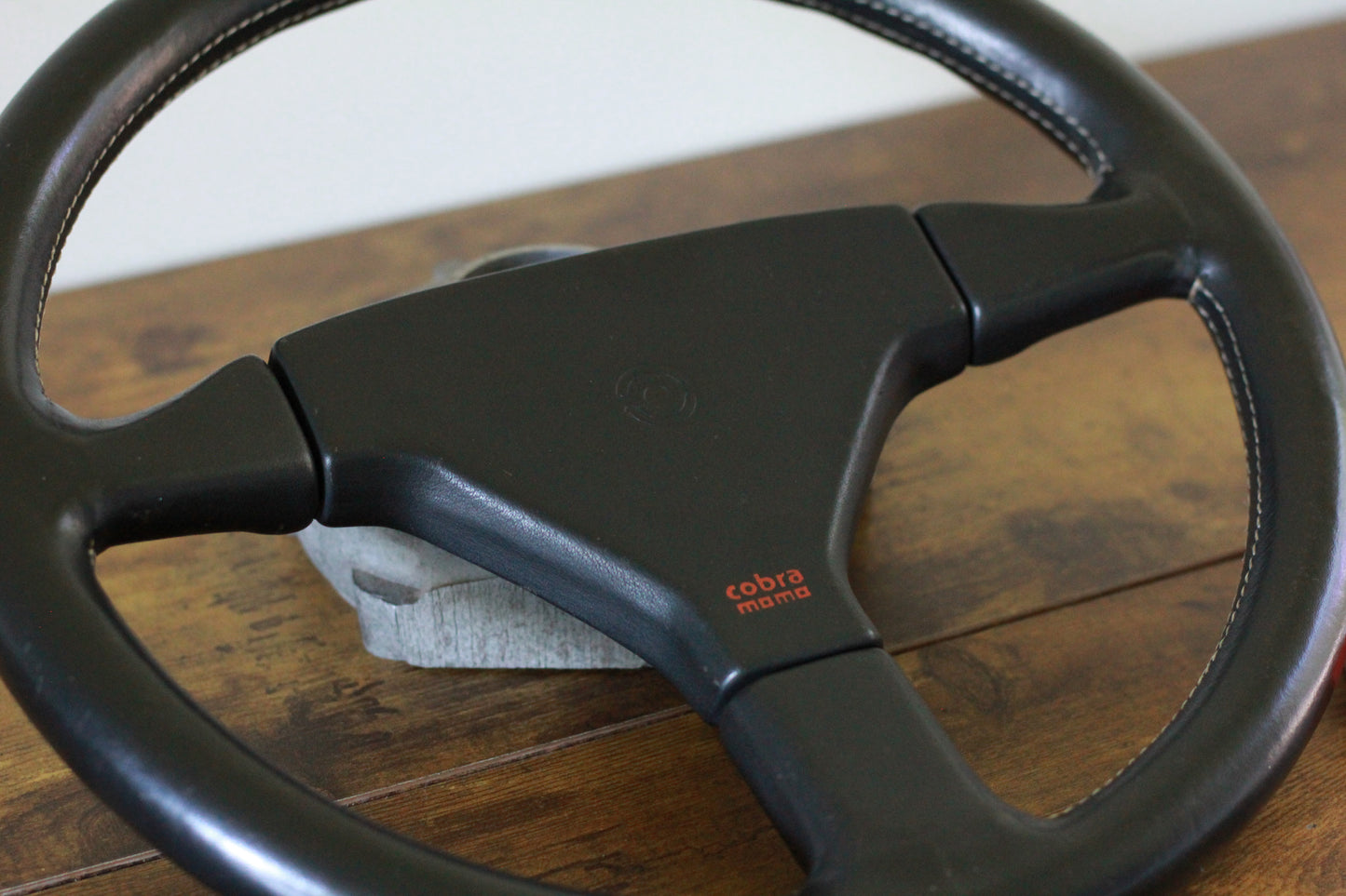 MOMO Cobra 3 Spoke Leather Steering Wheel 360mm - Black