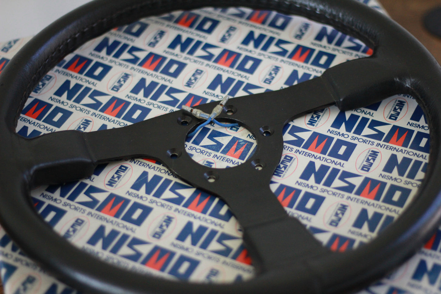 Genuine Nismo 365A Leather Steering Wheel & Horn Button - Black