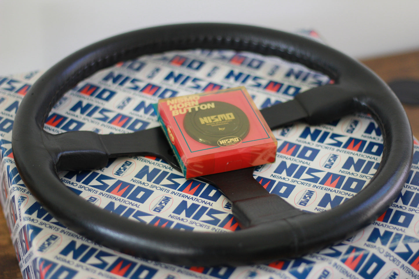Genuine Nismo 365A Leather Steering Wheel & Horn Button - Black