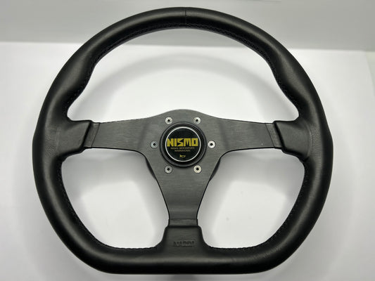 Nardi Gara Sport Leather Steering Wheel Nismo Horn 365mm - Black