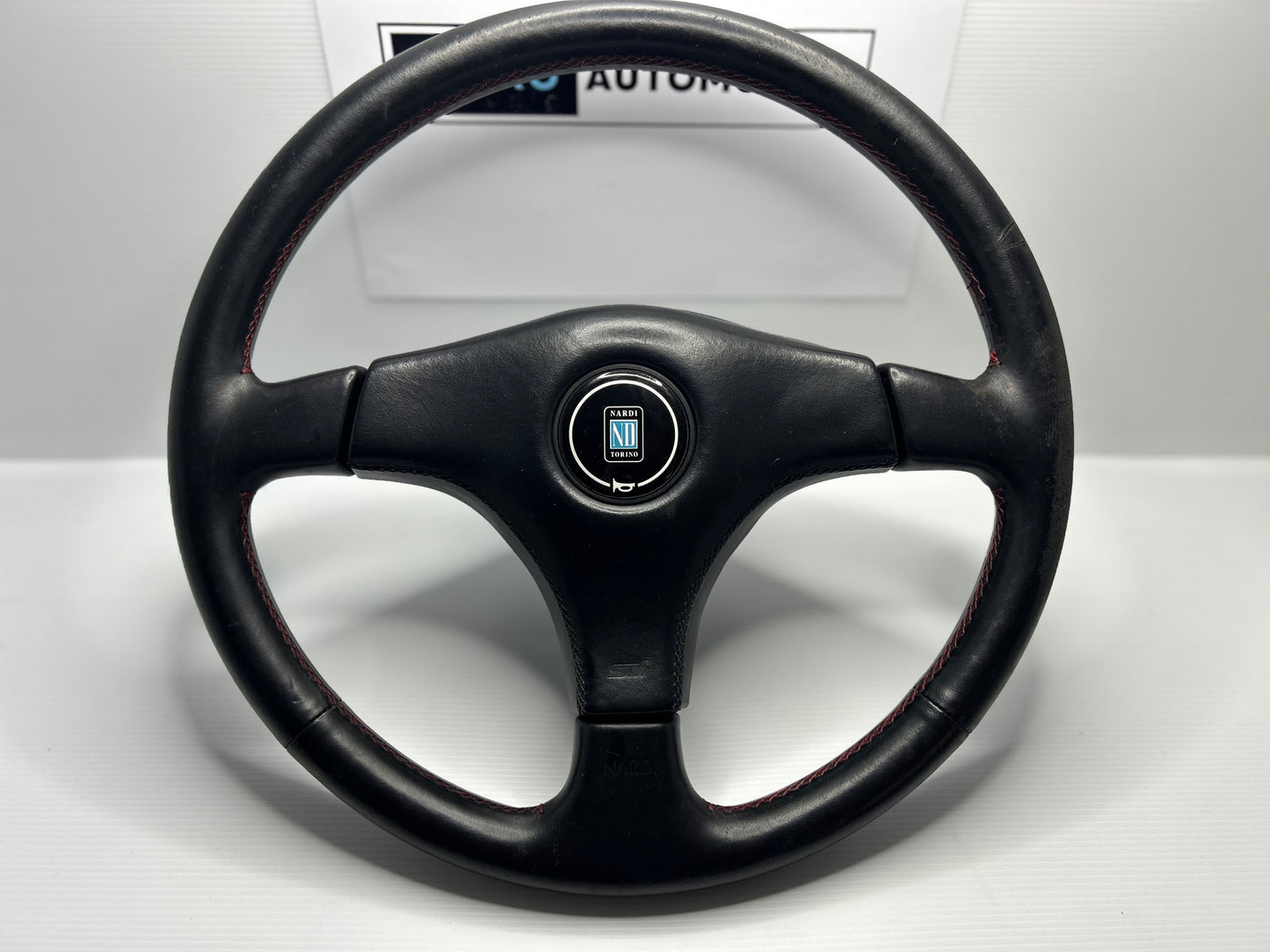 WRX GC8 Sti Nardi Leather Steering Wheel - Red Stitch