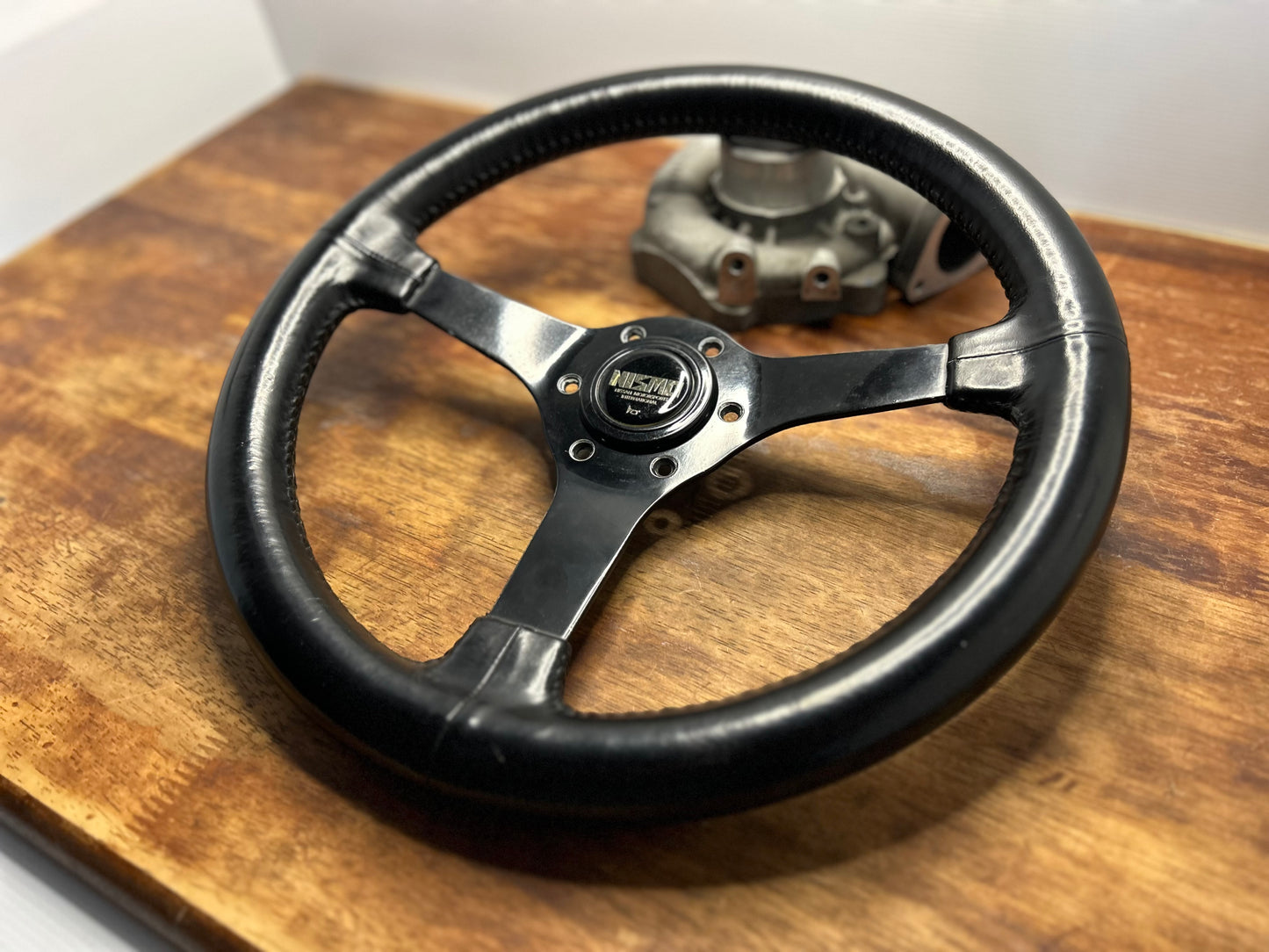 Vintage Nismo 3 Spoke Leather Steering Wheel - Black