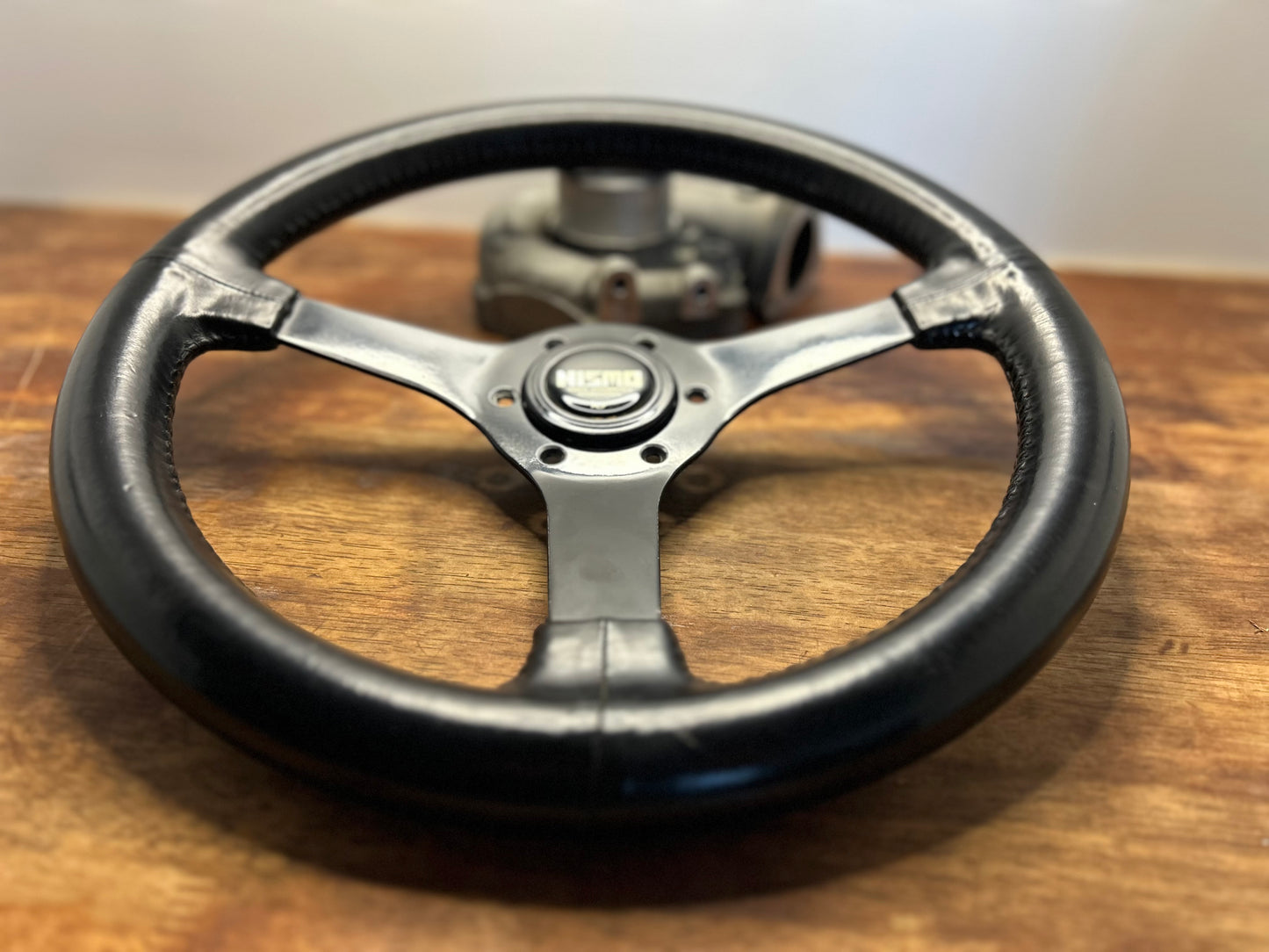 Vintage Nismo 3 Spoke Leather Steering Wheel - Black