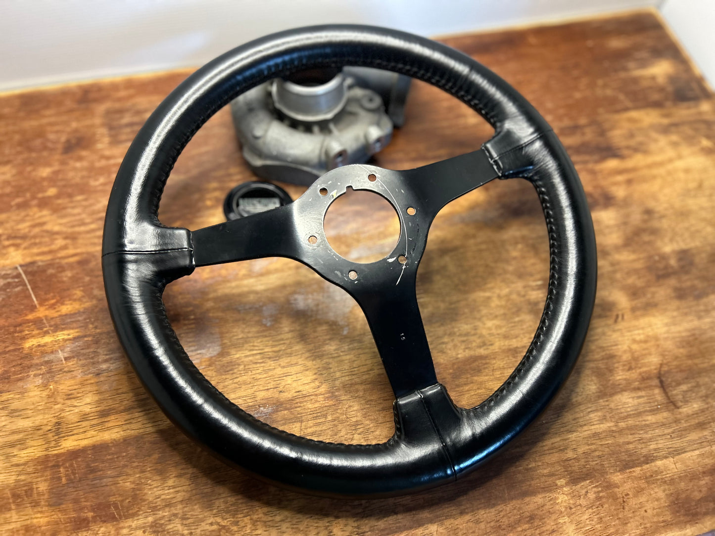 Vintage Nismo 3 Spoke Leather Steering Wheel - Black