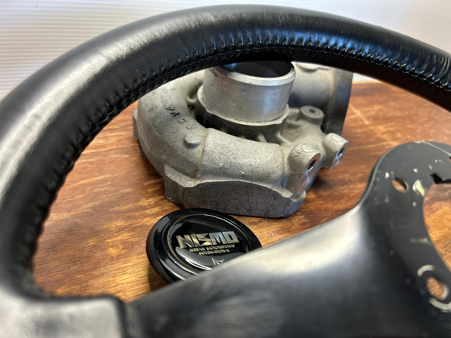 Vintage Nismo 3 Spoke Leather Steering Wheel - Black