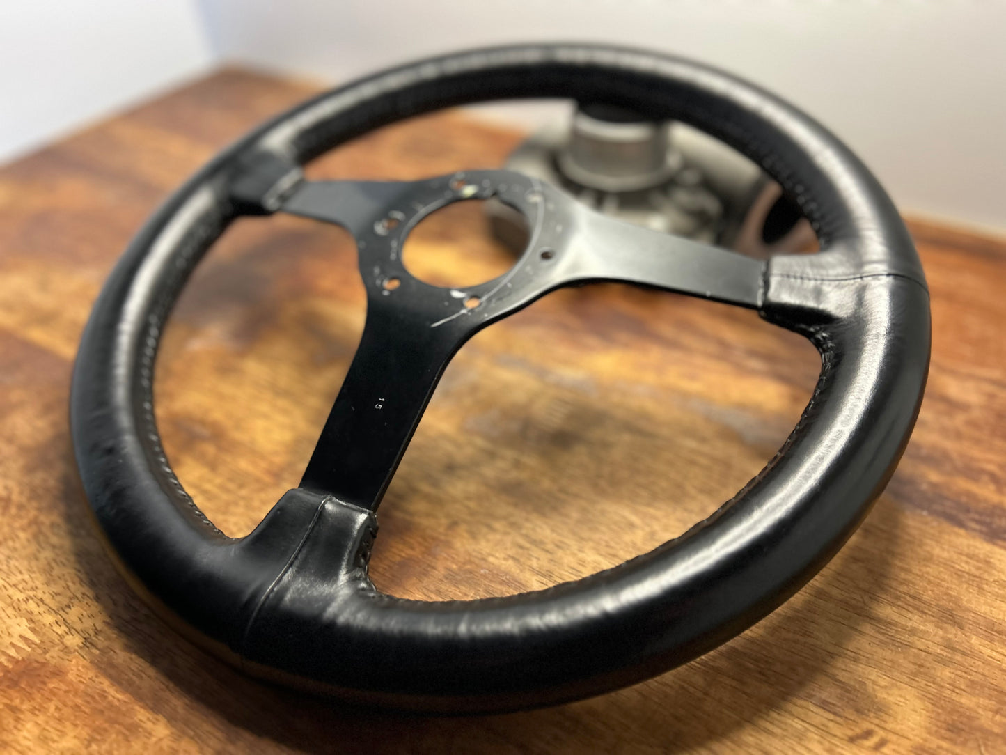 Vintage Nismo 3 Spoke Leather Steering Wheel - Black