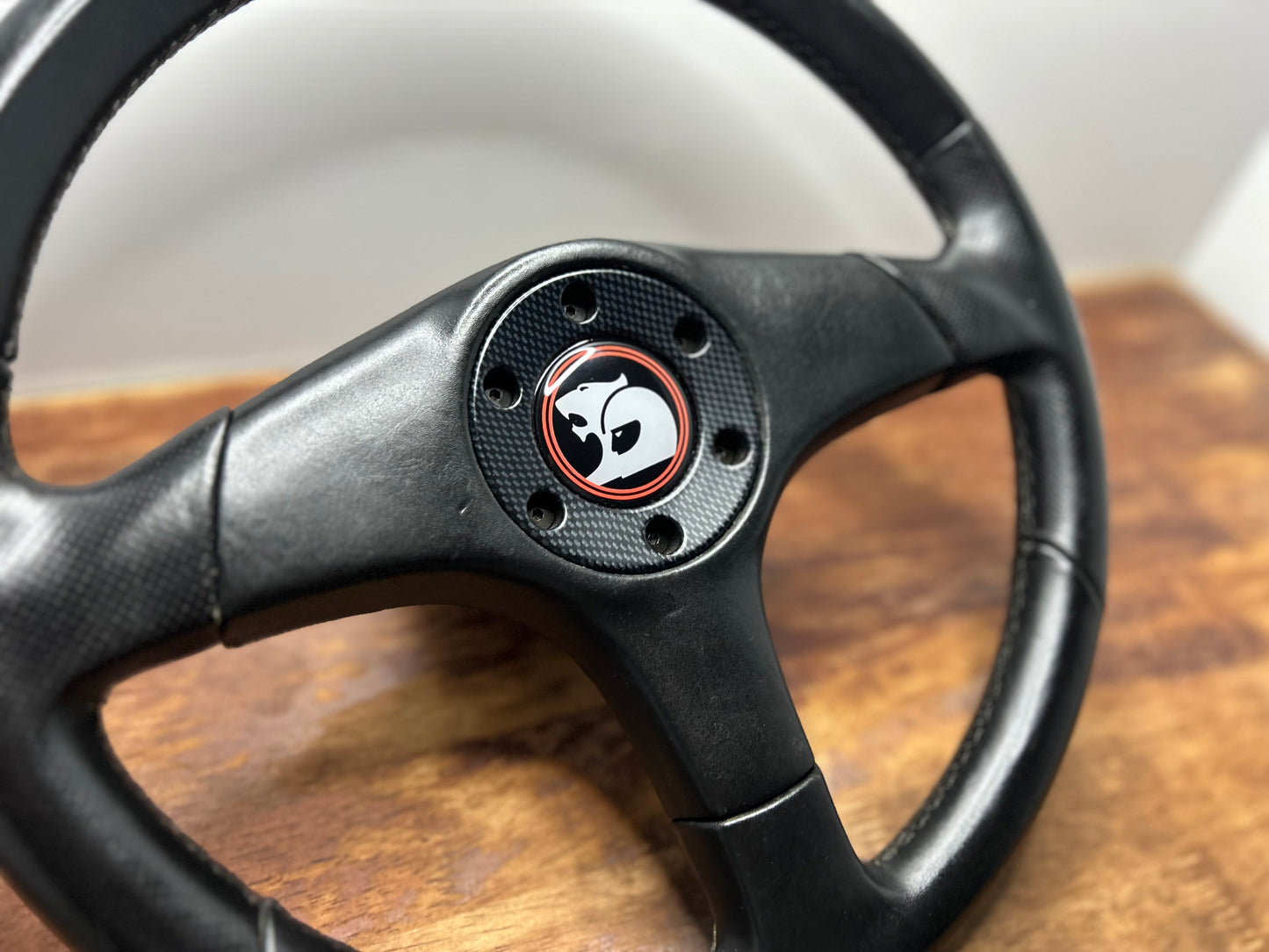 Italvolanti Leather Steering Wheel 350mm - Black / HSV