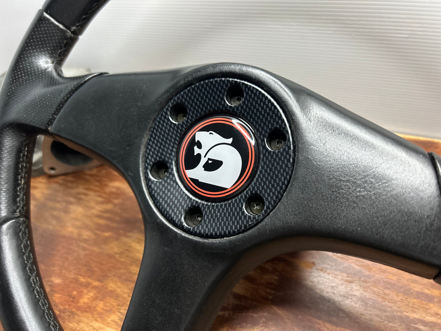Italvolanti Leather Steering Wheel 350mm - Black / HSV