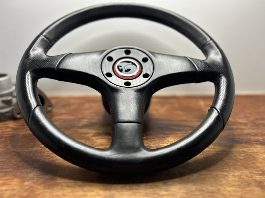 Italvolanti Leather Steering Wheel 350mm - Black / HSV