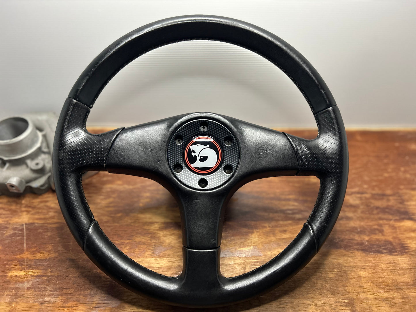 Italvolanti Leather Steering Wheel 350mm - Black / HSV