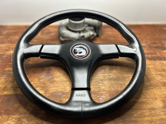 Nardi Gara 3 Leather Steering Wheel - Black/HSV