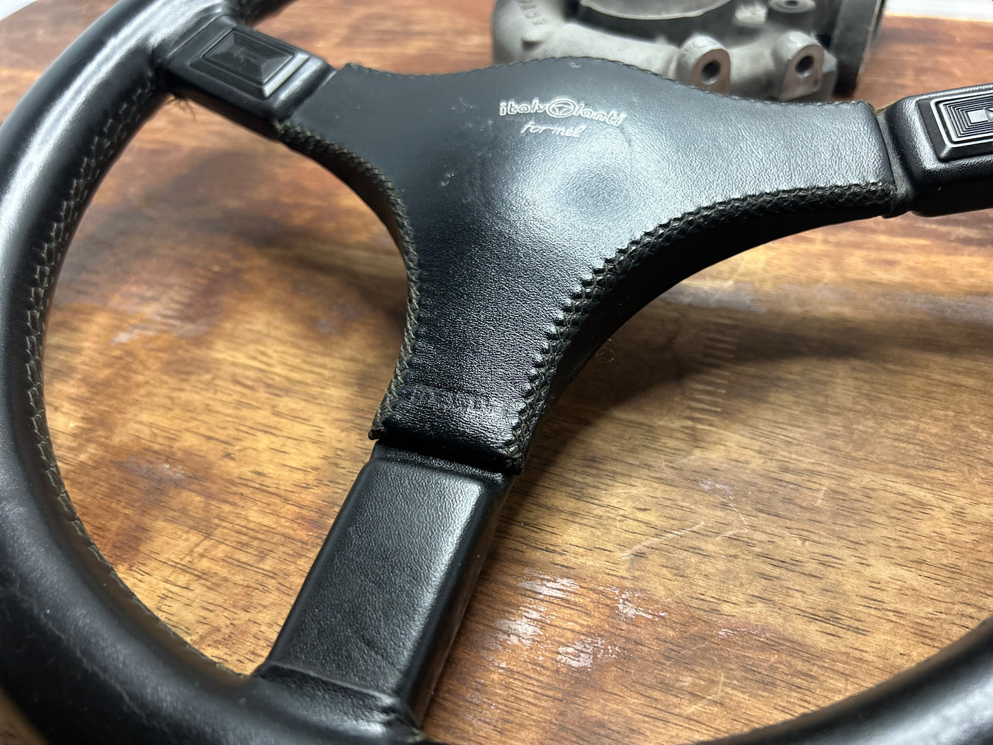 Italvolanti Formel 365mm Leather Steering Wheel Mazda Rx7 - Black