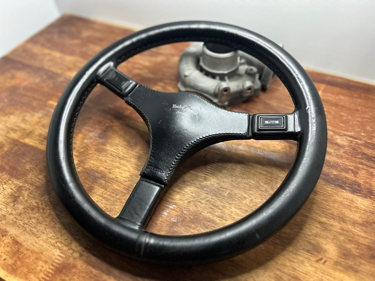 Italvolanti Formel 365mm Leather Steering Wheel Mazda Rx7 - Black