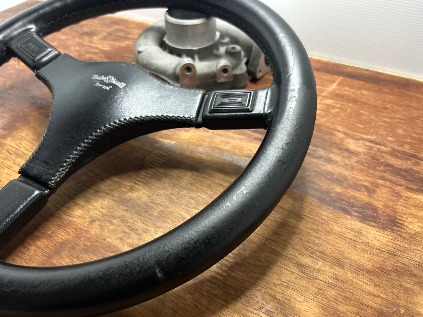 Italvolanti Formel 365mm Leather Steering Wheel Mazda Rx7 - Black