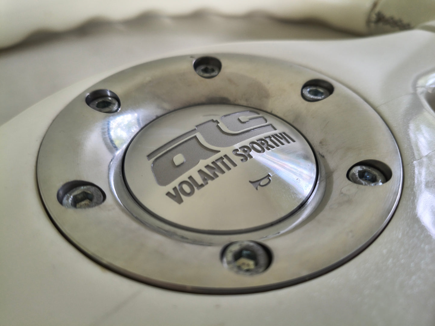 ATC Candy Max White Wood / Leather Steering Wheel 360mm - White Pearl